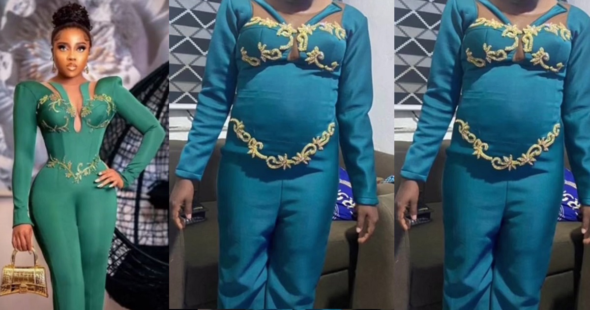 Dissatisfied customer shows jumpsuit she ordered and what her tailor made