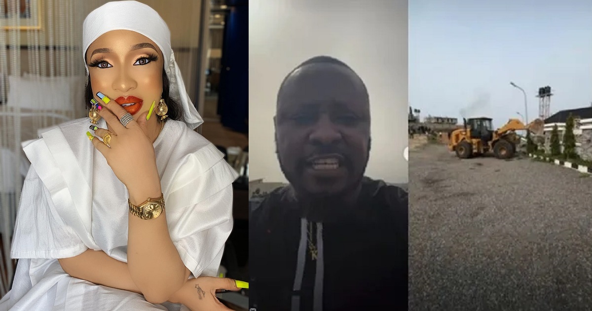 “You messed with the wrong woman” – Tonto Dikeh writes as her ex-lover, Kpokpogri laments over the demolition of his house.