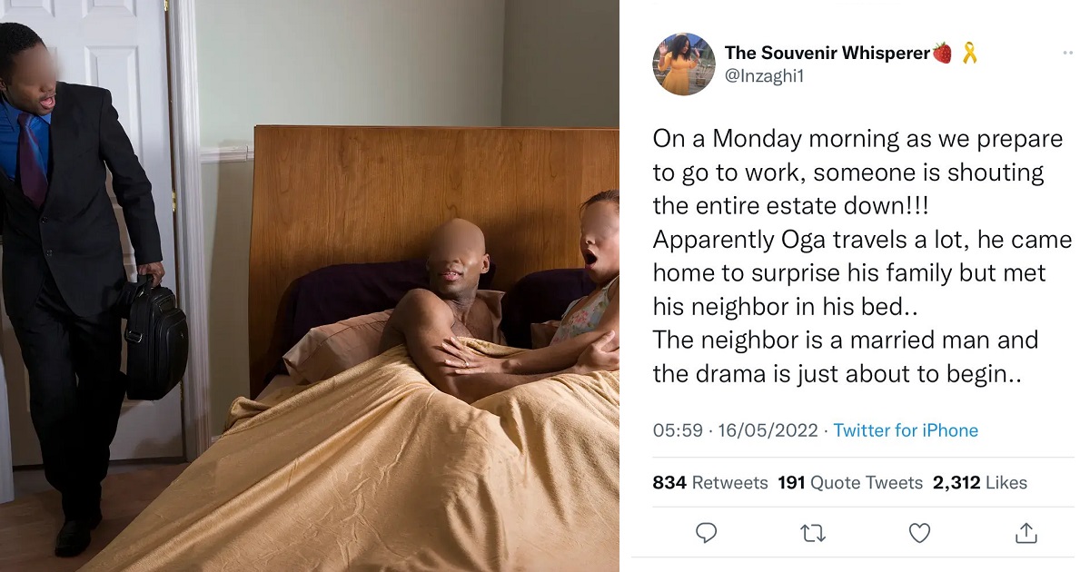 Drama as man catches his wife in bed with their married neighbor