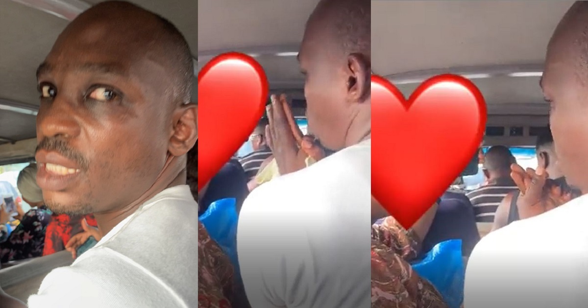 Man begs for forgiveness after sexually harassing a lady inside a commercial bus in Lagos (video)