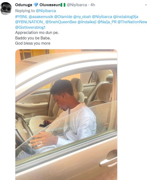 Rapper, Olamide gifts new car to man he slammed for ‘begging’ on Twitter months ago 5 olamide c