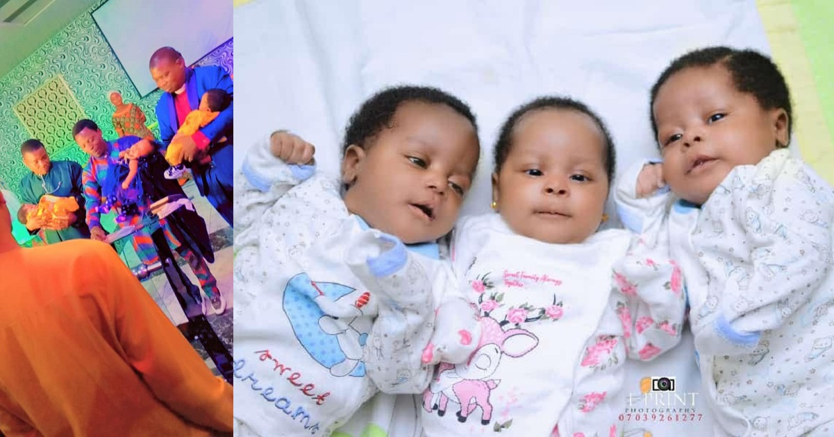 Nigerian woman who welcomed baby girl after 18 years of waiting delivers a set of triplets three years later.