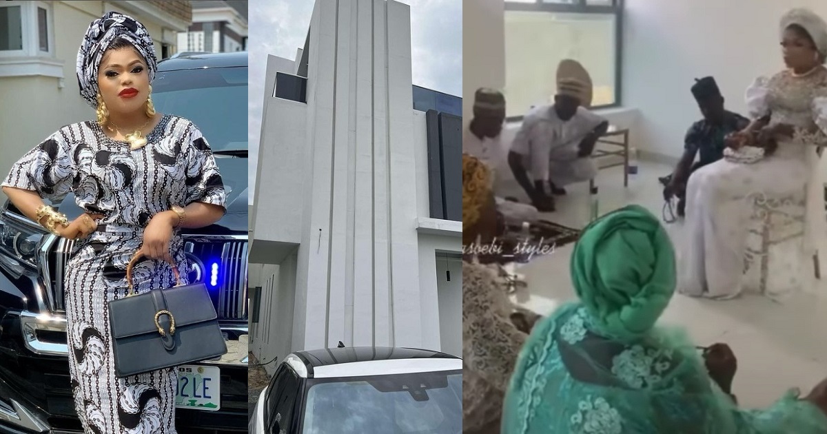 Muslim clerics pray for Bobrisky at the opening of his ‘N400 million’ Lagos home (video)