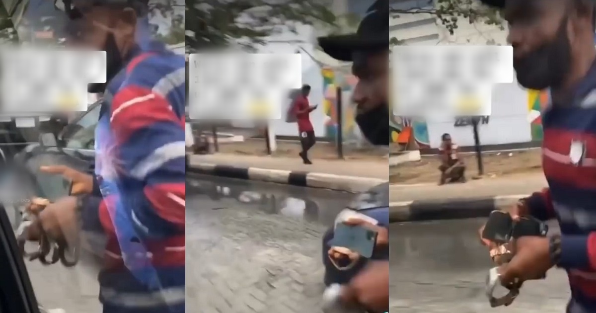 Hawker stuns motorists after he tried selling iPhone 11 Pro Max for N200k in traffic (video)
