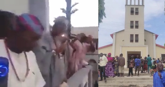 Moment Oluwo of Owo announced arrest of culprits who attacked a Catholic Church in the Ondo (WATCH)