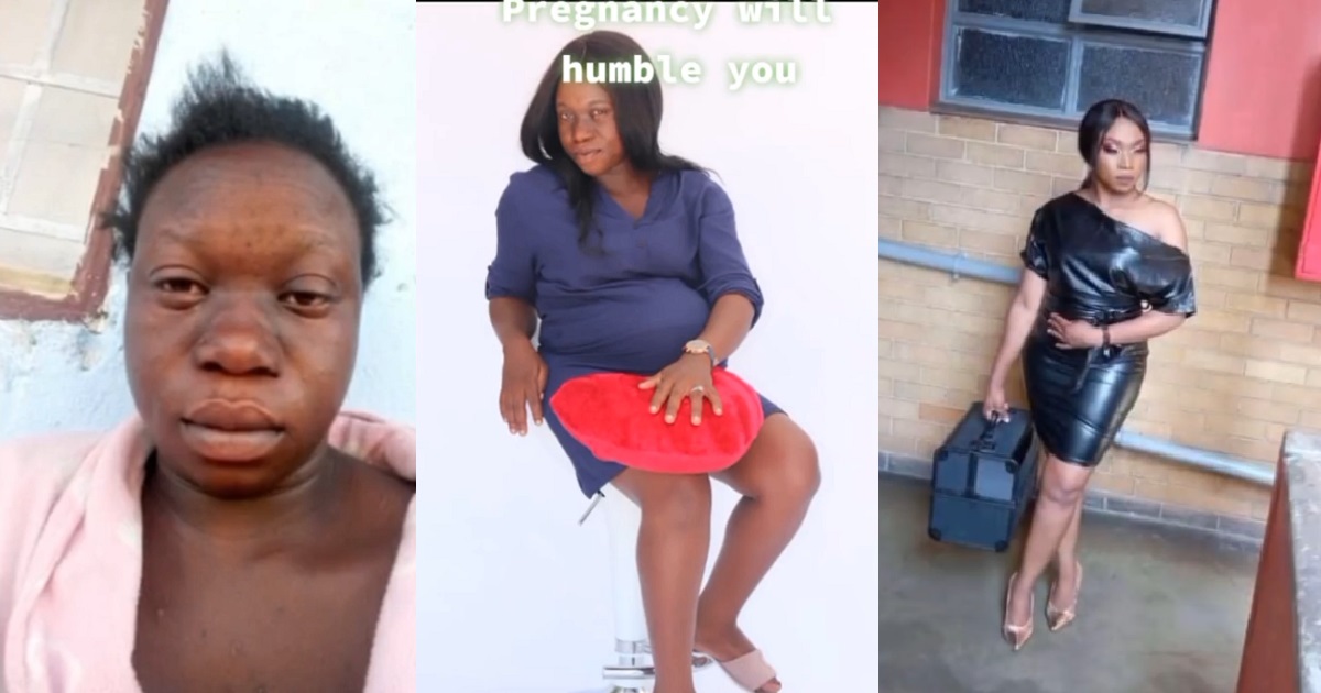 “Pregnancy will humble you” – Reactions as lady shares how her body and face changed when she was pregnant.