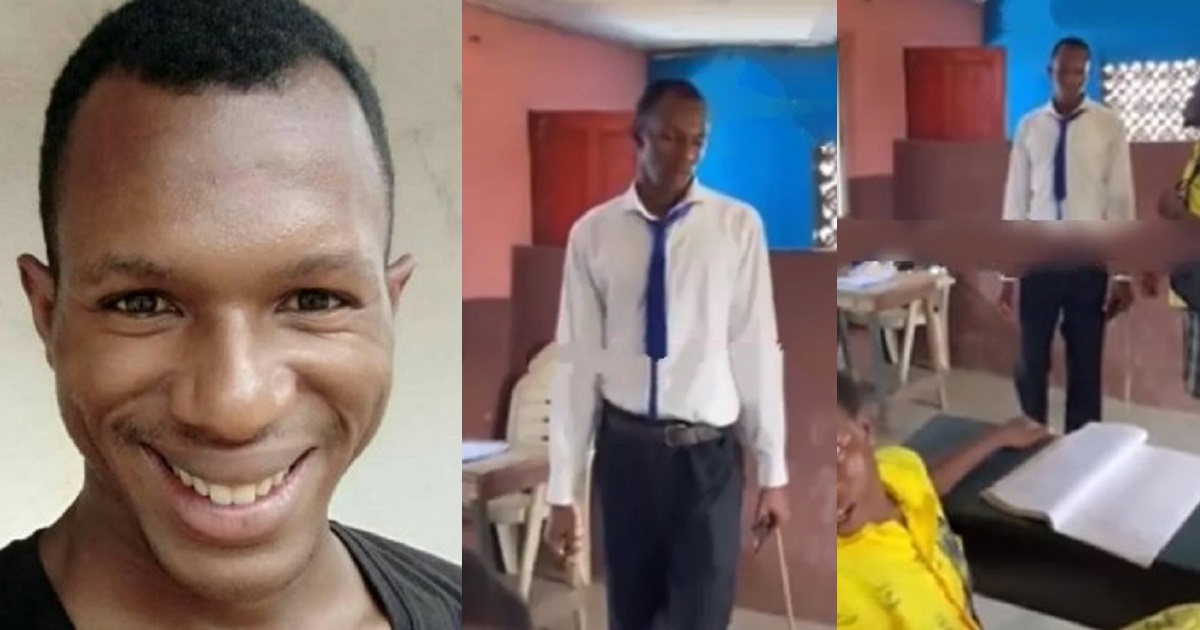 “Na him work be that?” – Nigerians reacts to video of Twitter personality, Daniel Regha as a teacher in a school (Watch)