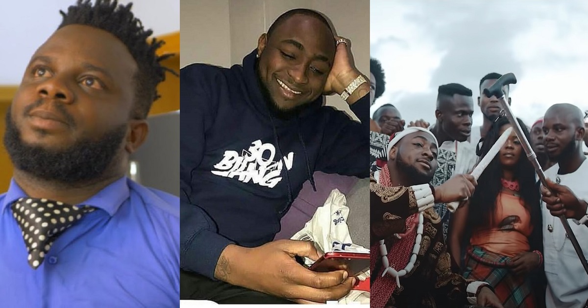 Singer, Davido and comedian, Sabinus react after netizens spotted Sabinus in throwback music video