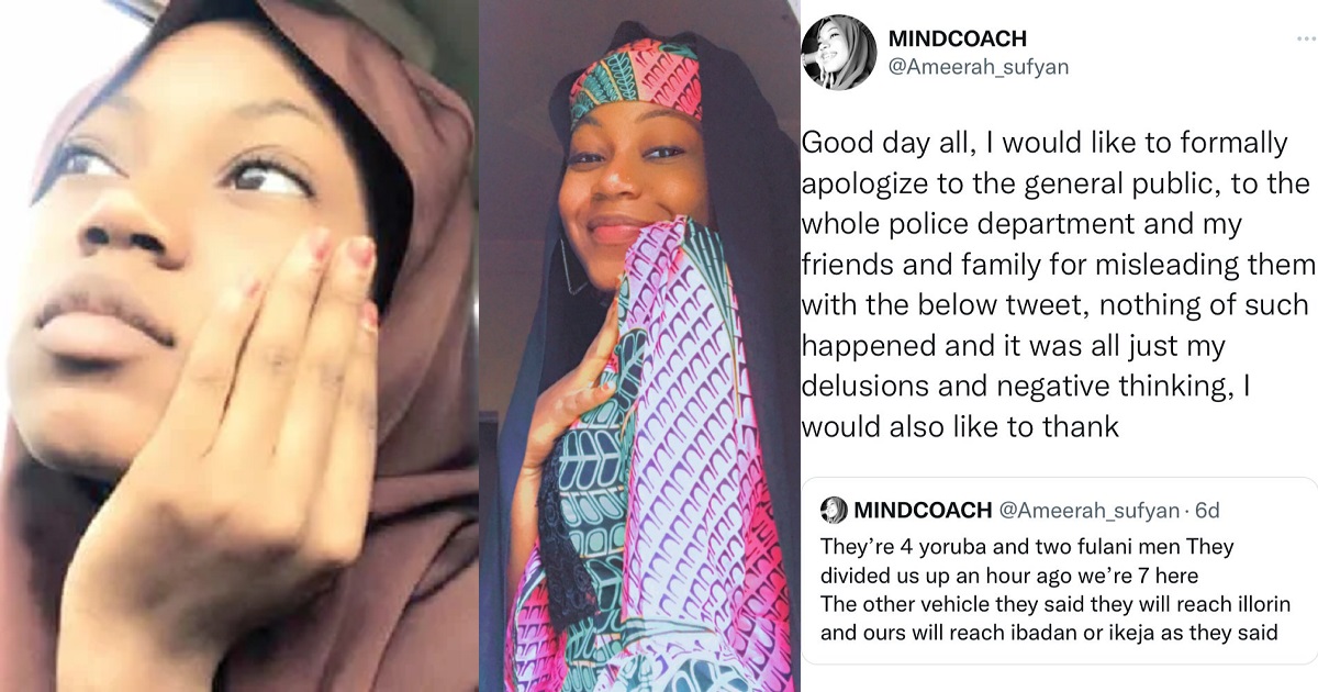 “I intentionally took myself out of our house and starved myself for four days” – Lady who raised false kidnap alarm finally speaks