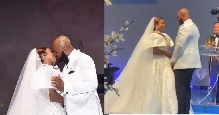 Actor Blossom Chukwujekwu and his Lover, Winifred Akhuemokhan’s hold Church wedding (PHOTOS)