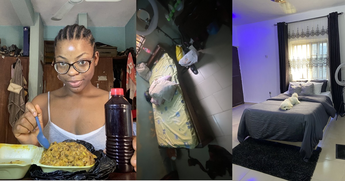 Nigerian Content Creator shares photos showing how she has moved away from the trenches.