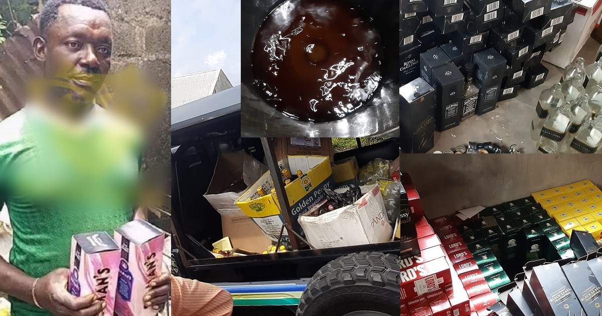 Manufacturers of fake luxury liquor busted in Eket, Akwa Ibom State (Photos)
