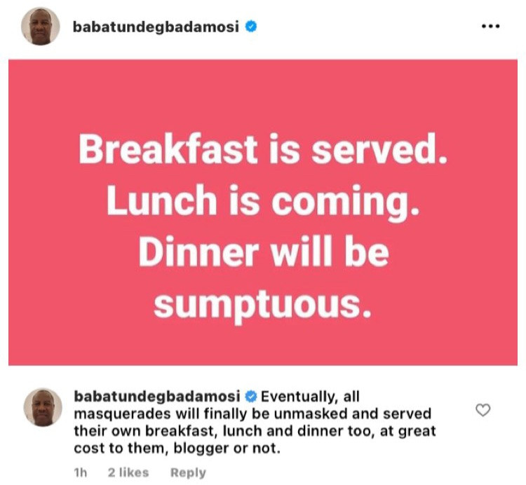 Funke Akindele’s former client, Babatunde Gbadamosi shares cryptic post after JJC Skillz announced his separation from her