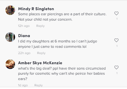 New mum comes under fire for piercing her daughter’s ears same day she was born (photos) 10 mom5