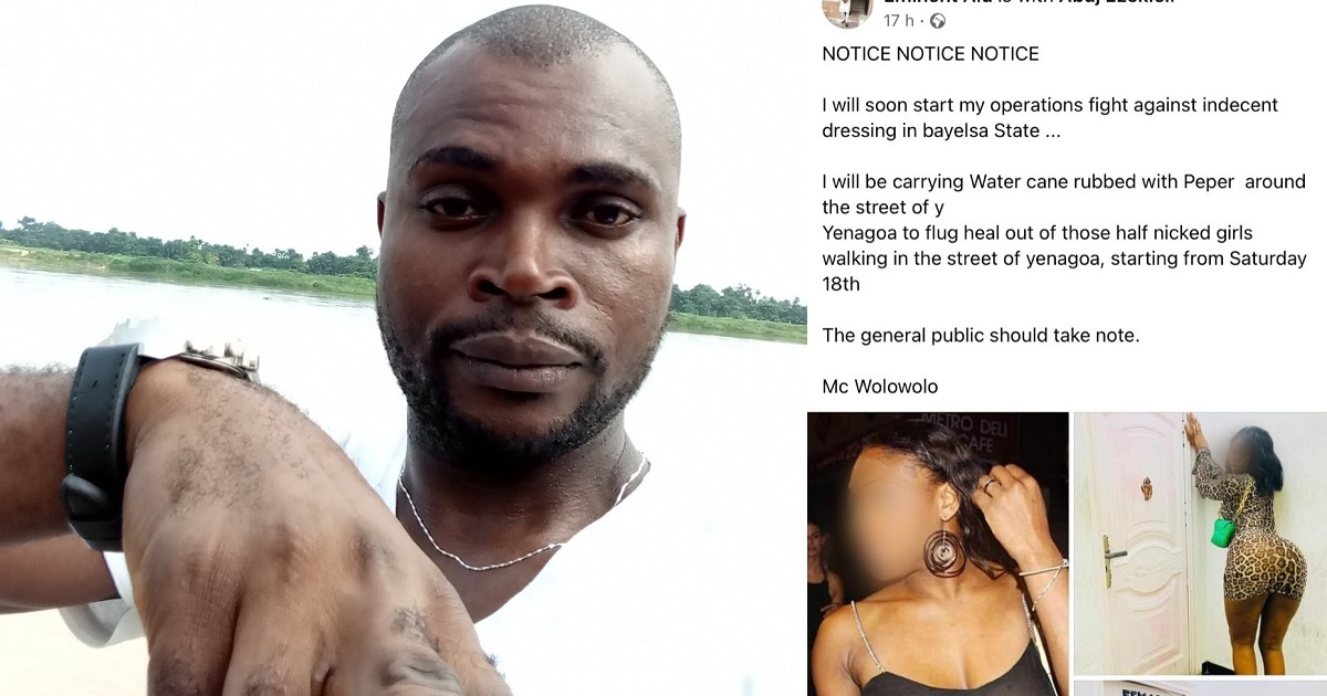 “I will flog hell out of those half-clad girls walking on streets” – Nigerian man announces plan to embark on war against against ‘indecent dressing’