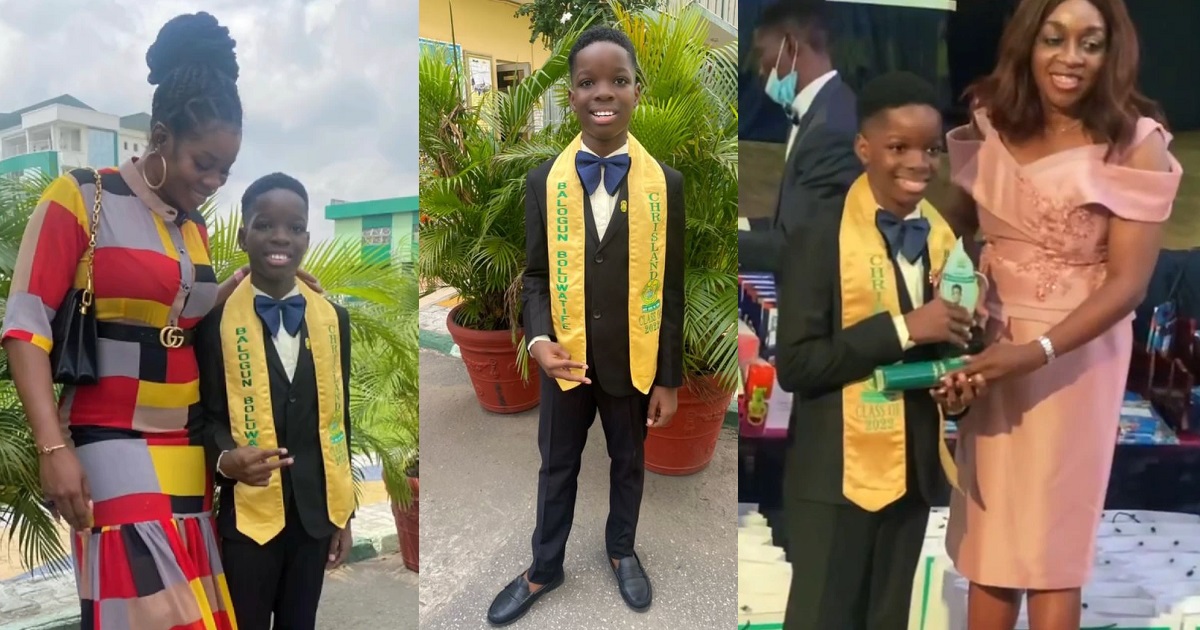 Wizkid’s baby mama, Shola Ogudu jubilates as her son Tife graduates from primary school (Photos/video)