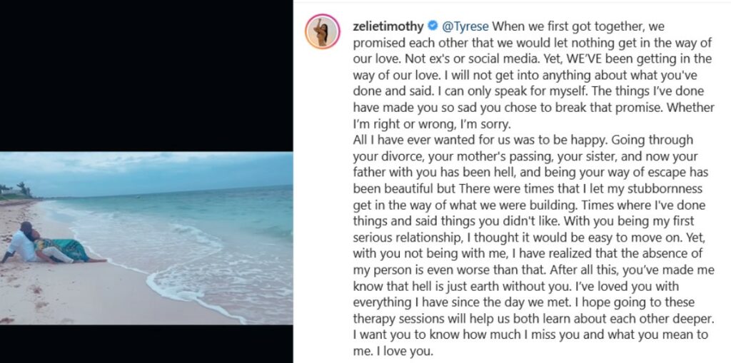Zelie publicly apologizes