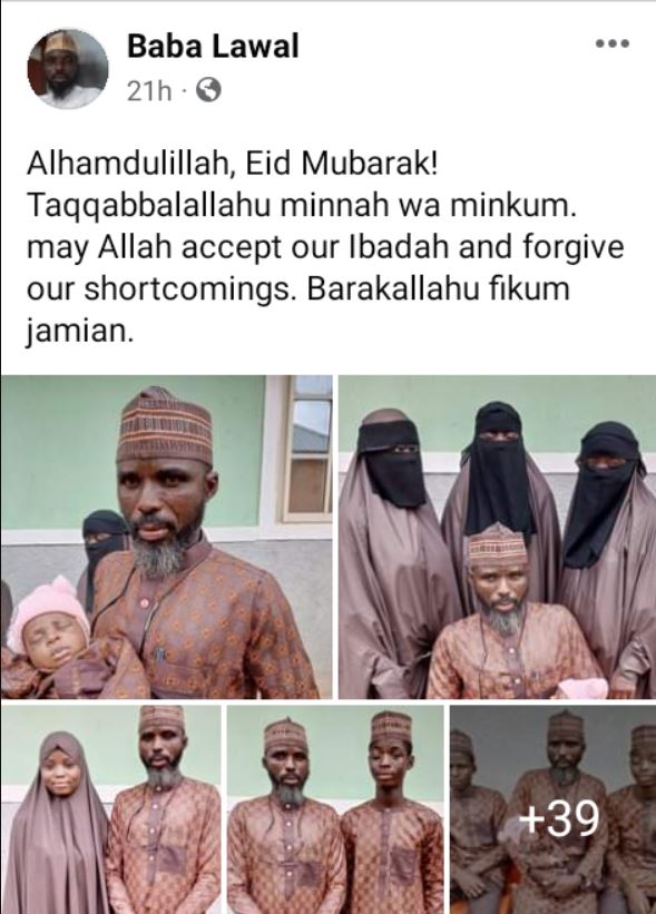 Nigerian man celebrates Sallah with his three wives and 19 children (Photos) 7 bl