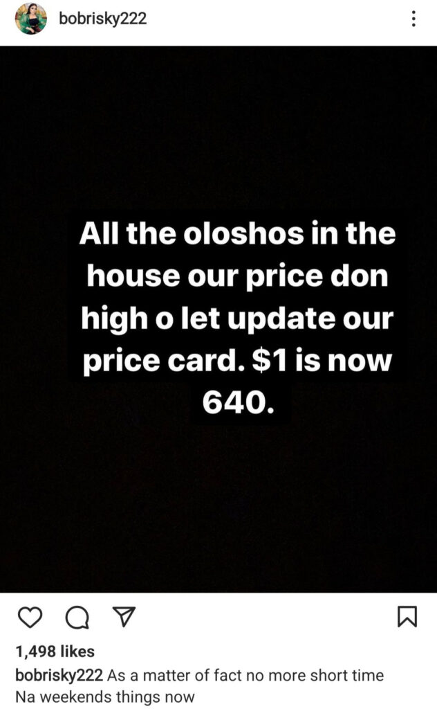 Bobrisky tells 