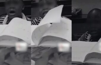 Young boy angrily tells