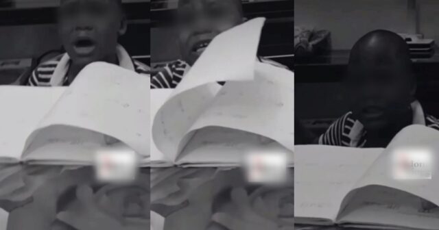 Young boy angrily tells