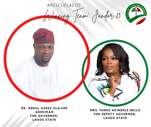 Funke Akindele emerges PDP’s Deputy Governorship Candidate for Lagos State