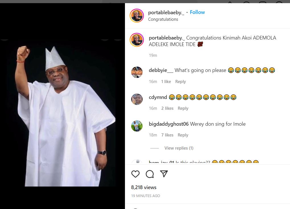 Singer Portable congratulates Davido’s uncle Adeleke after he was declared winner of Osun governorship election (video) 5 wdefe