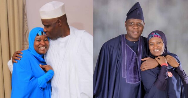 Aisha Yesufu and husband celebrate