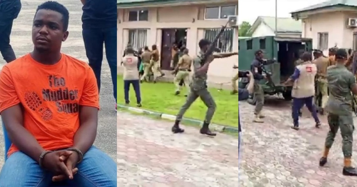 Moment Uduak Akpan tried to escape after court sentenced him to death for murder of Akwa Ibom jobseeker, Iniubong Umoren (VIDEO)