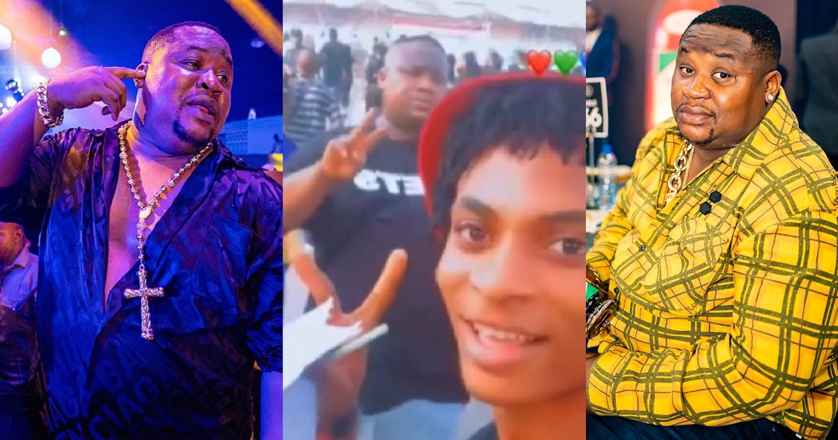 “Baba don humble” – Reactions as Cubana Chiefpriest reacts differently as another fan makes video of him in public (Video)