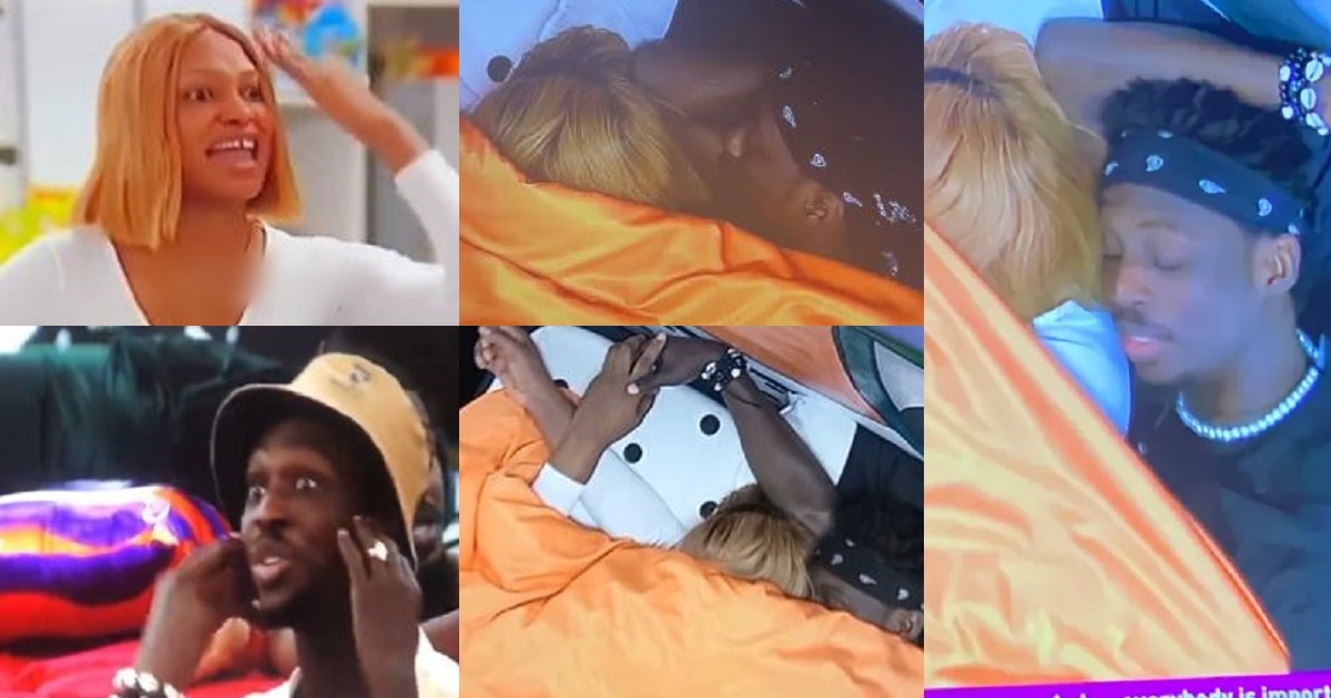#BBNaija: Romantic moment Chomzy and Eloswag reconcile in bed after heated argument (Video)