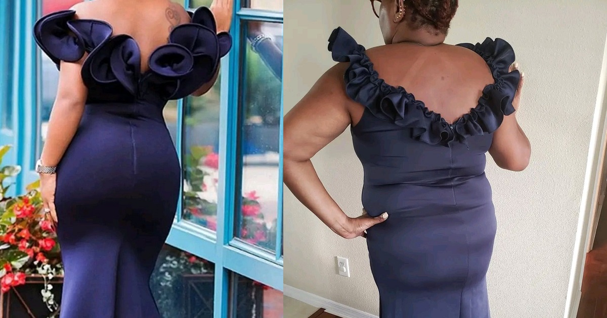 Disappointed customer shares dress she ordered and what her tailor made for her (Photos)