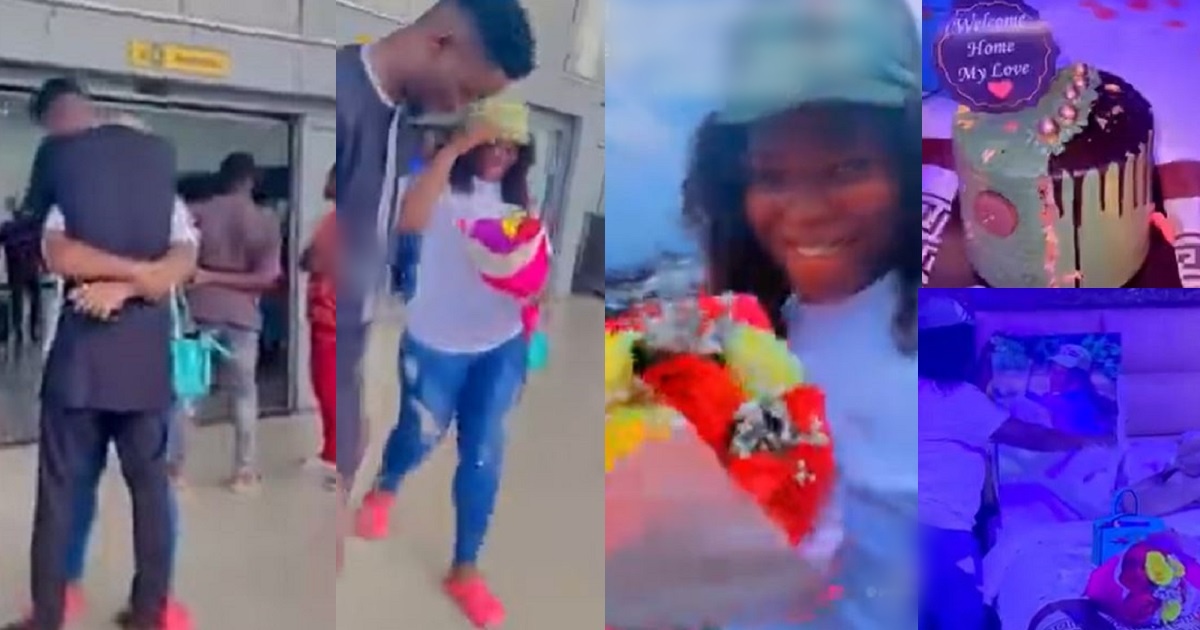 Female corps member shares the romantic welcome she received from her partner after NYSC camp (Video)
