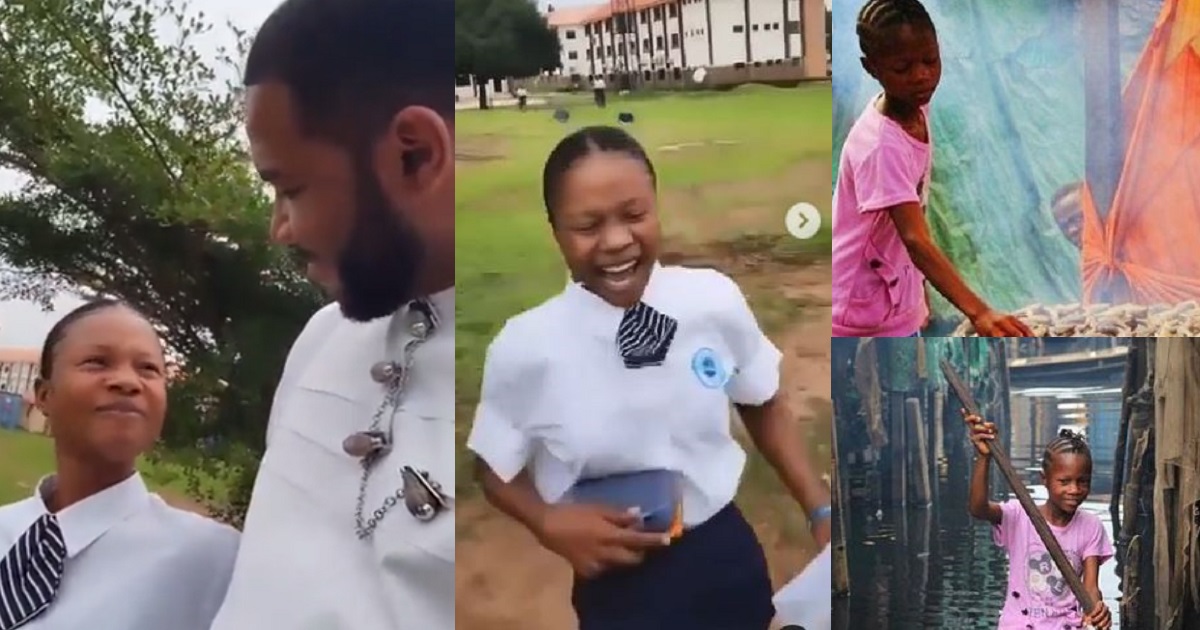 Man shares amazing transformation of young girl he took out of a slum and enrolled her in a school in Abuja with an annual fee of N1m (Video)