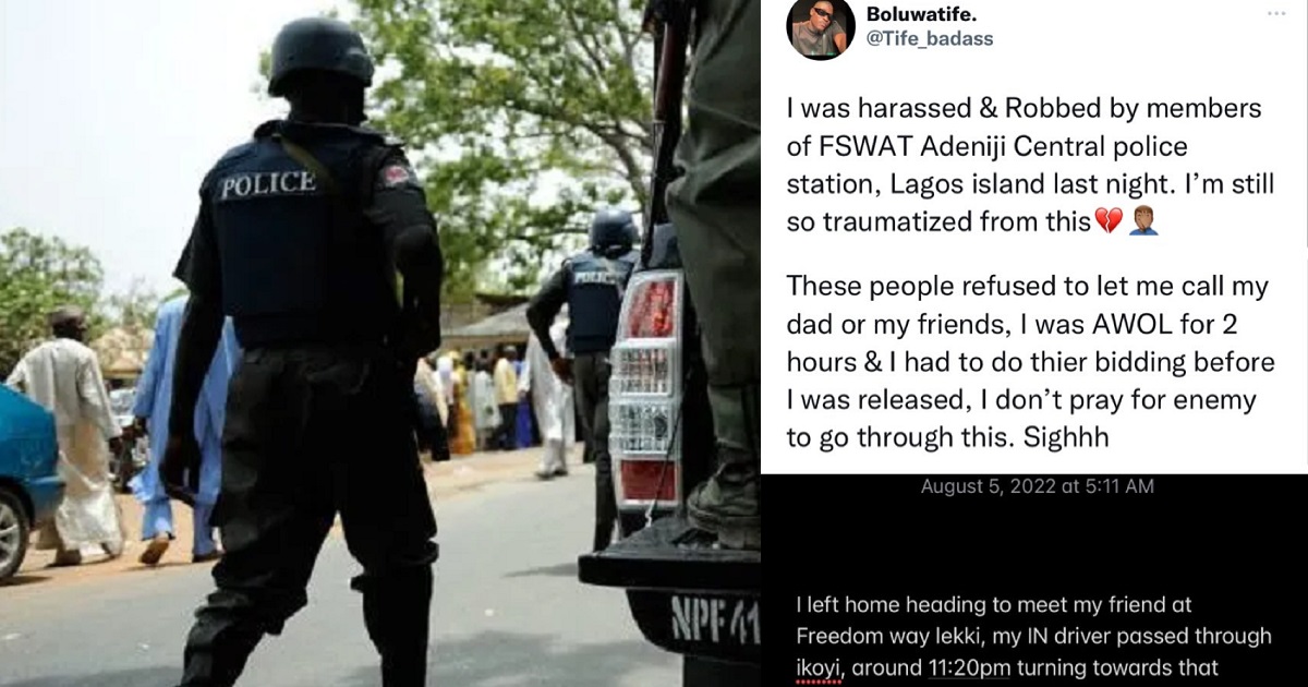 Nigerian man recounts how police officers allegedly forced him to make a video claiming to be a Yahoo boy after extorting N150,000 from him