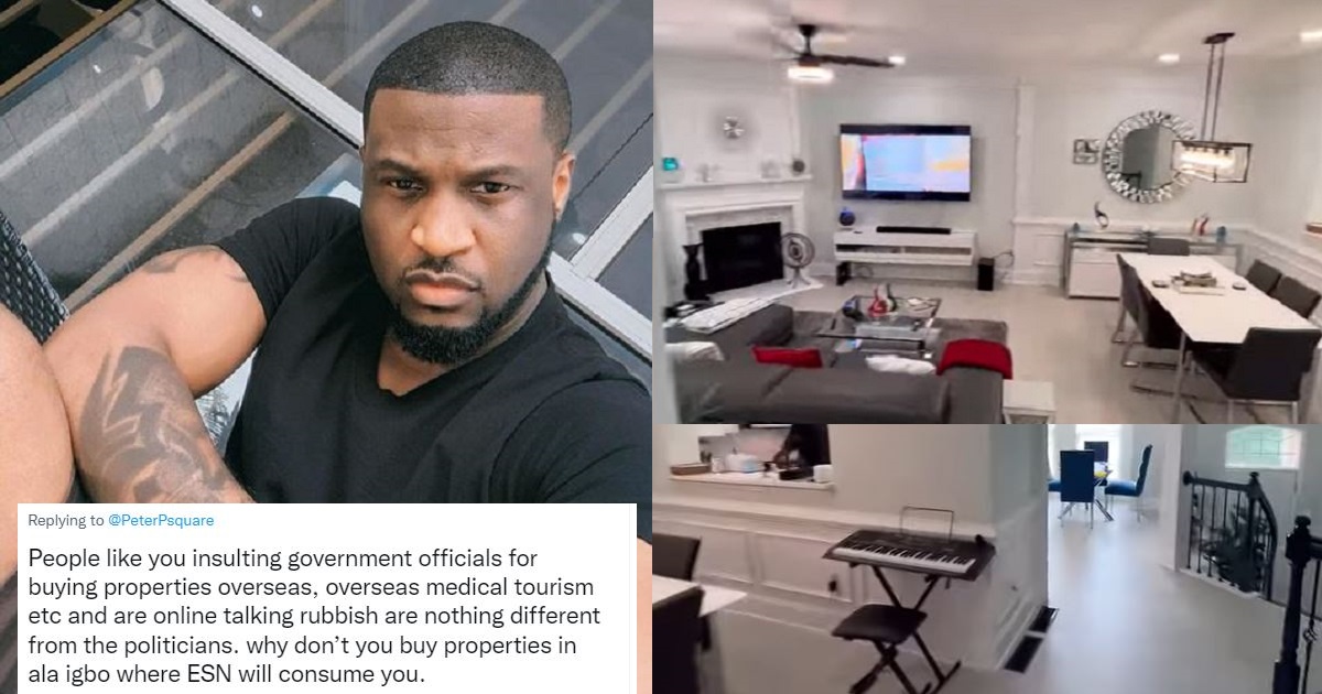 Singer, Peter Okoye reacts after he was criticized for showing off his mansion in the U.S (Video)