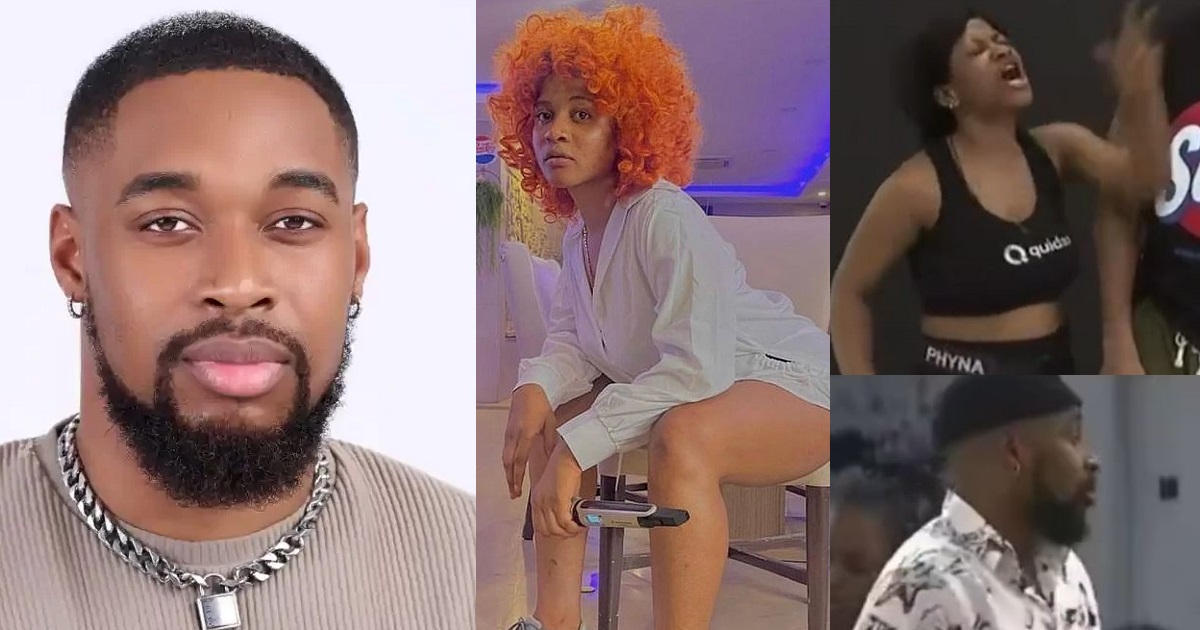 #BBNaija: “If you’re up for eviction against me, you’ll go home” – Sheggz tells Phyna as they fight over wager task (Video)