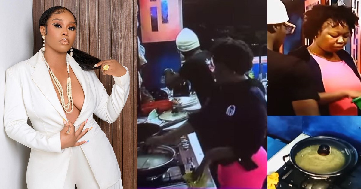 #BBNaija: “A queen and more don enter kitchen” – Reactions as Rachel cooks rice with sugar (Video)