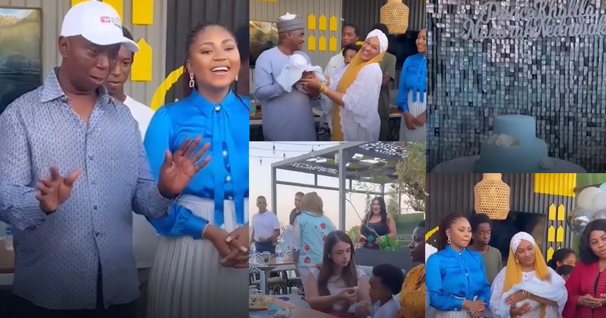 Actress Regina Daniel’s shares video from her son, Khalifa’s naming ceremony (Watch)