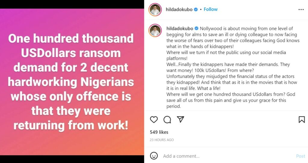 Hilda Dokubo reacts