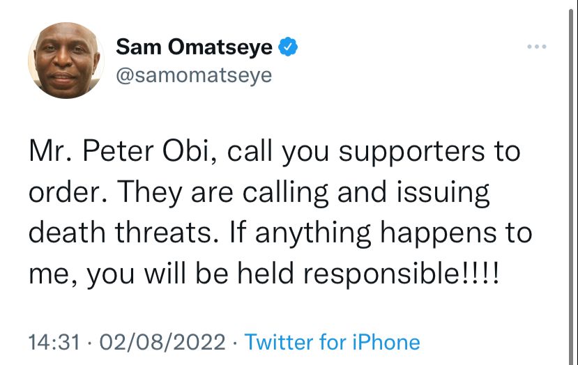 Sam Omatseye claims
