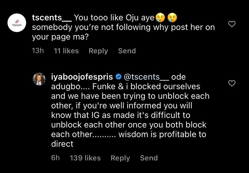 Actress, Iyabo Ojo responds after being called a hypocrite for celebrating Funke Akindele on her birthday despite not following her