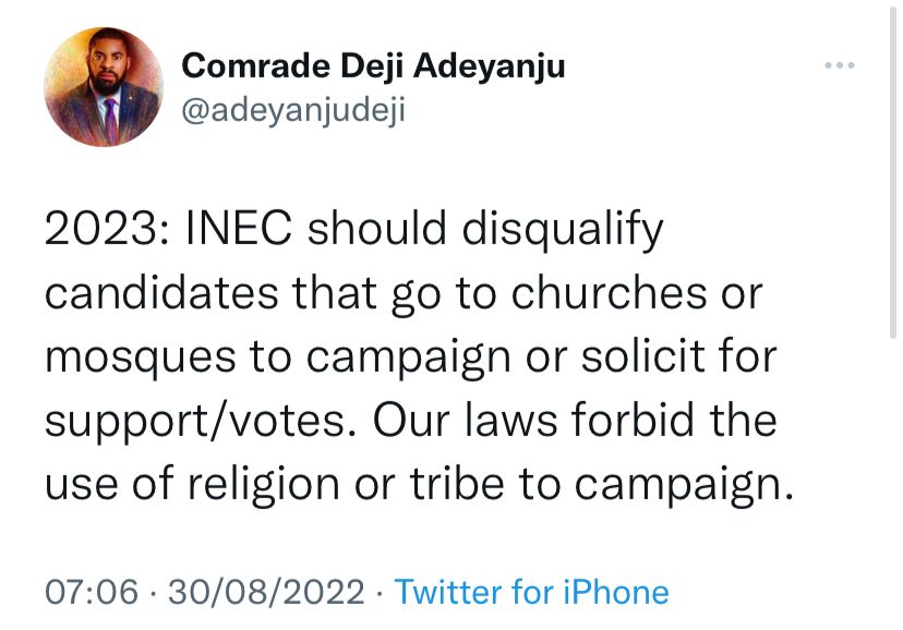 Deji Adeyanju says 