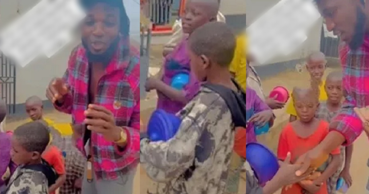 Heartwarming moment child beggars contributed money for man who often gives them cash (Video)
