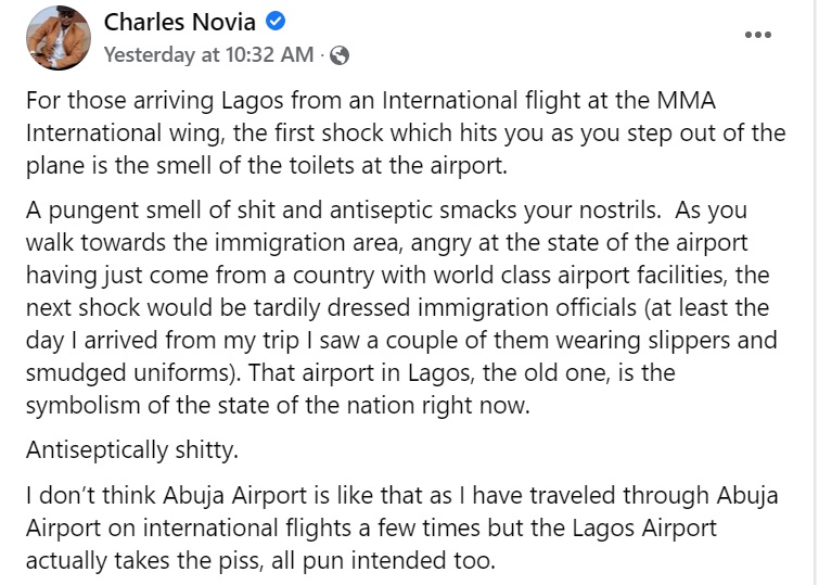 Charles Novia writes