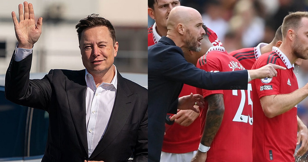 Elon Musk jokes about buying Manchester United.