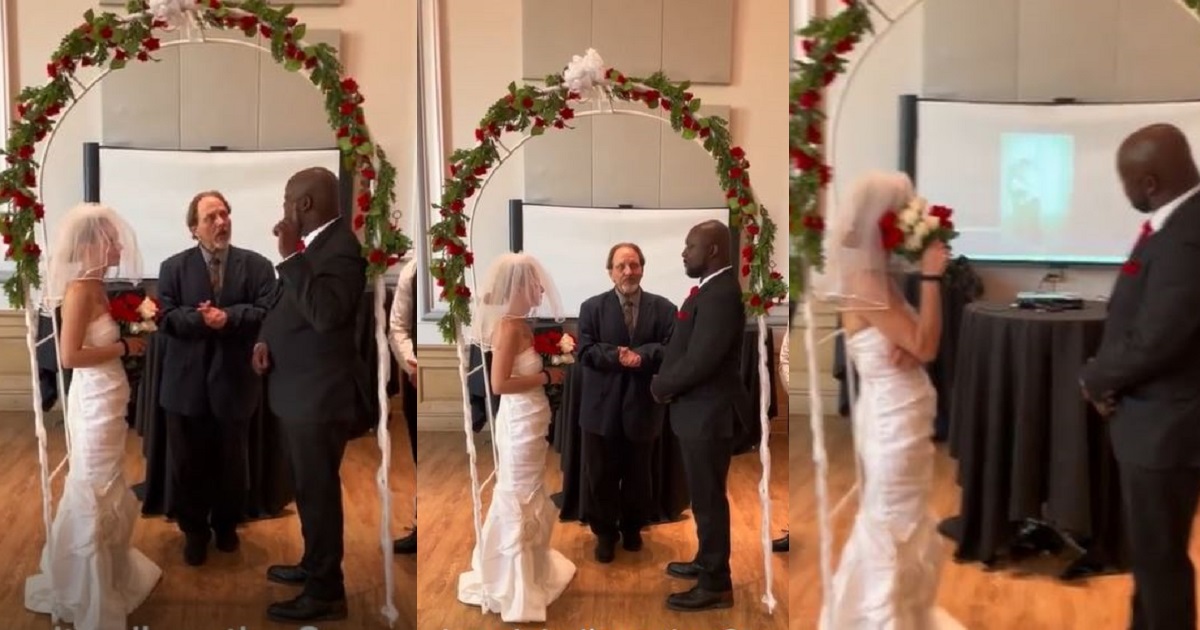 Drama as man interrupts his wedding, plays video of bride cheating with another man (Video)