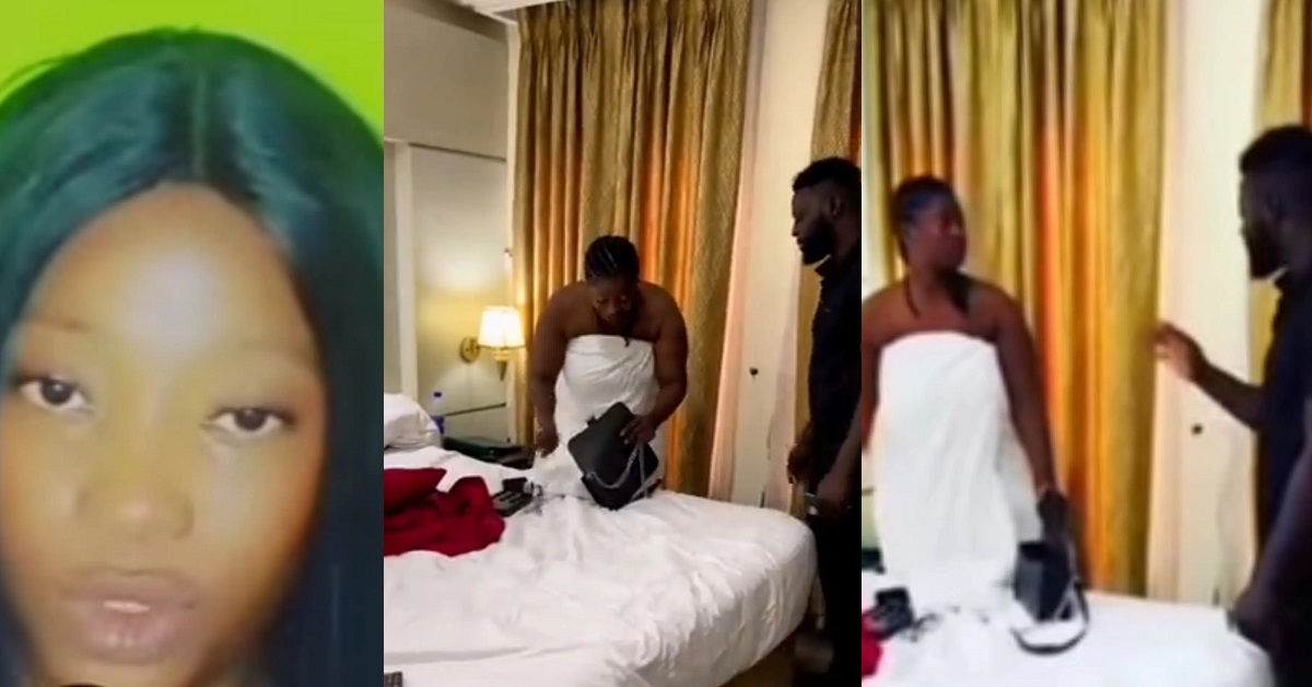 “It was a Skit” – Lady accused of stealing passport and diamonds at a hotel breaks silence in new video