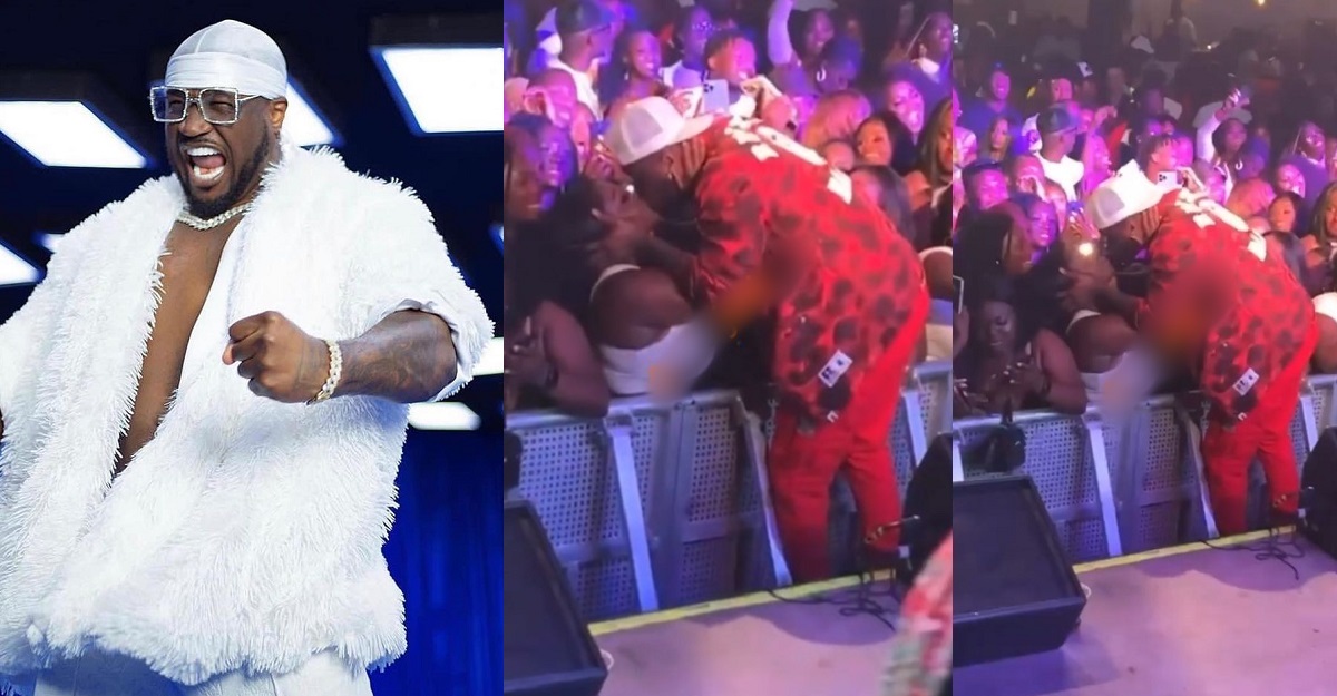 Moment Singer, Mr P locked lips with a female fan at a concert in Dallas (video)