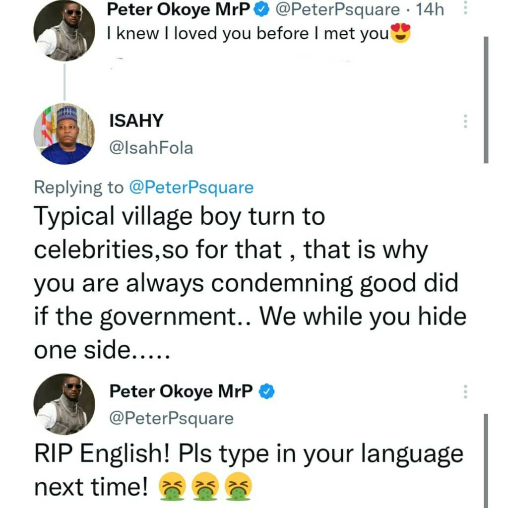 Peter Okoye slams troll